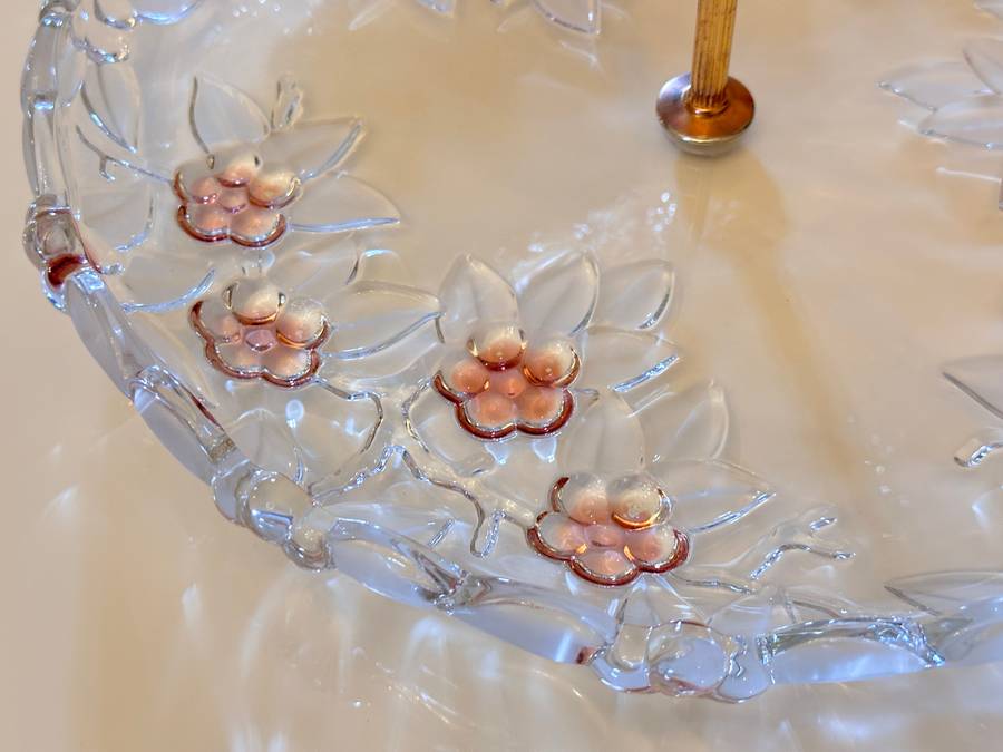 Beautiful Vintage Crystal Tiered Stand