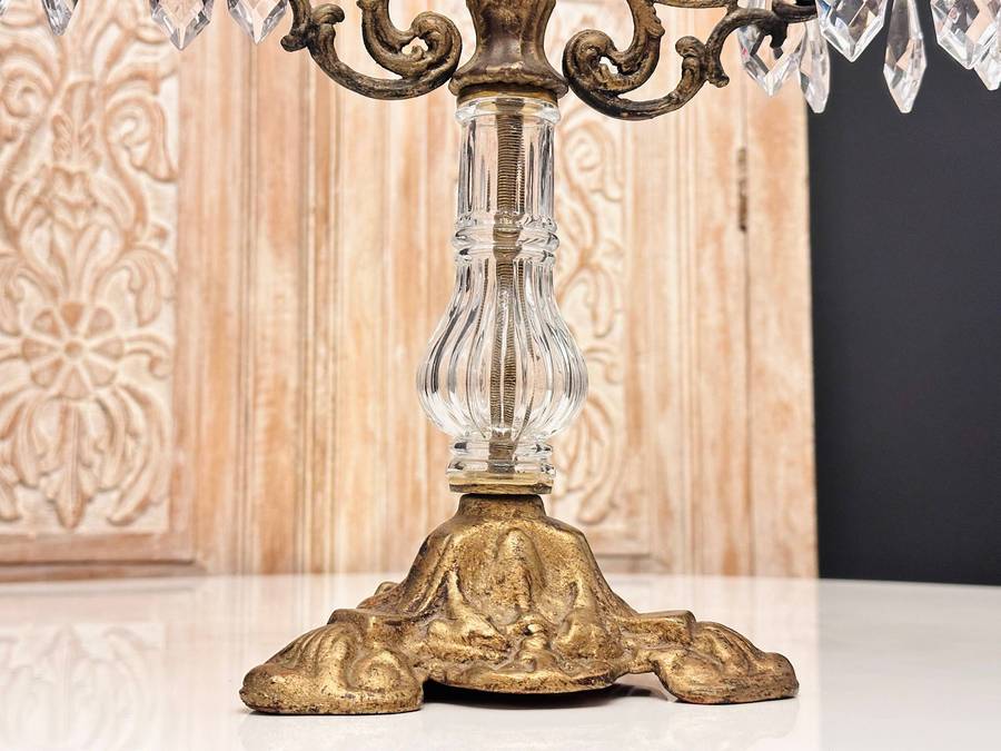 Vintage Exquisite Large Crystal Statement Candelabra