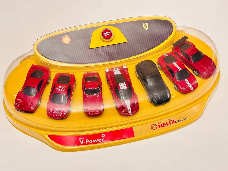 Complete Set of Vintage Ferrari Collectable Model Cars In Original Display Case