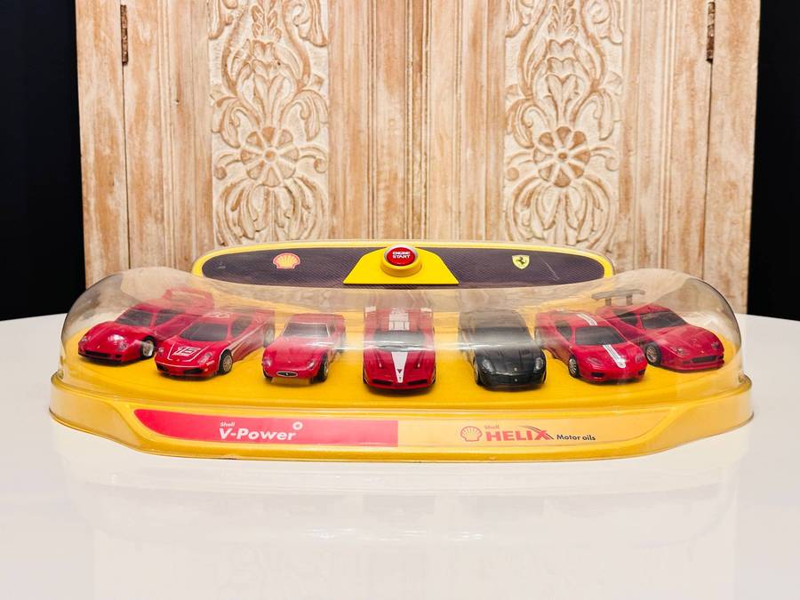 Complete Set of Vintage Ferrari Collectable Model Cars In Original Display Case