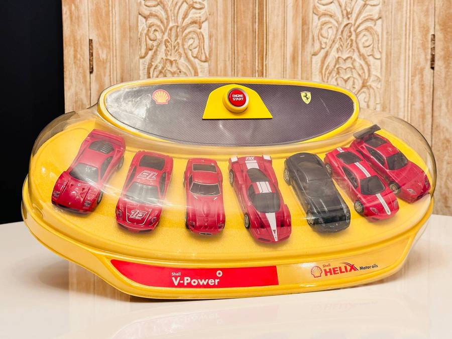 Complete Set of Vintage Ferrari Collectable Model Cars In Original Display Case