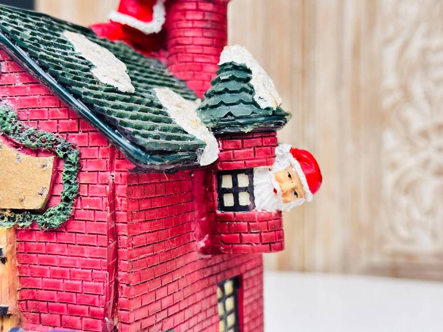 Vintage Puleo Signature Collection Fiber Optic Large Santas Village House