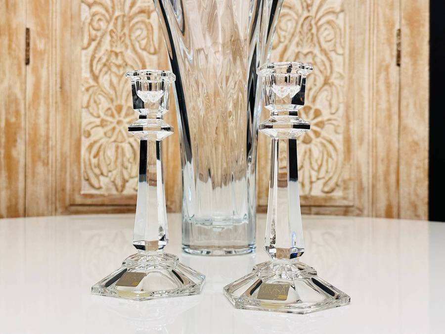 Exquisite Vintage Austrian Crystal Candle Holders