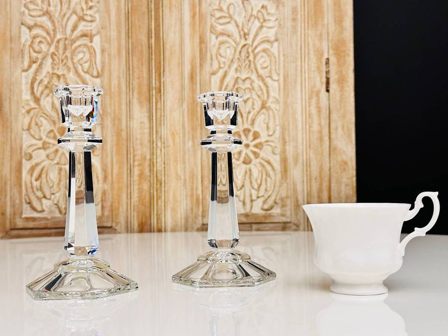 Exquisite Vintage Austrian Crystal Candle Holders