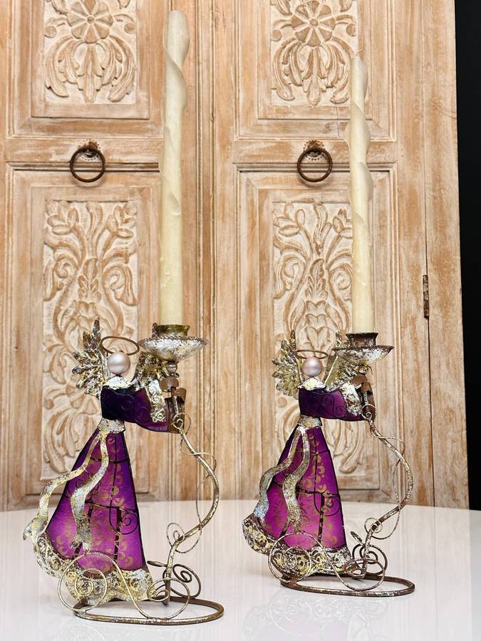 Exquisite Statement Angel Candle Holder Set