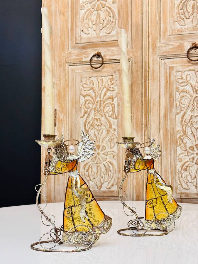 Exquisite Statement Angel Candle Holder Set
