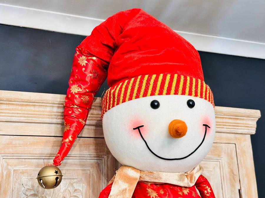 Statement 1.6m Life Size Snowman with Ringing Bell