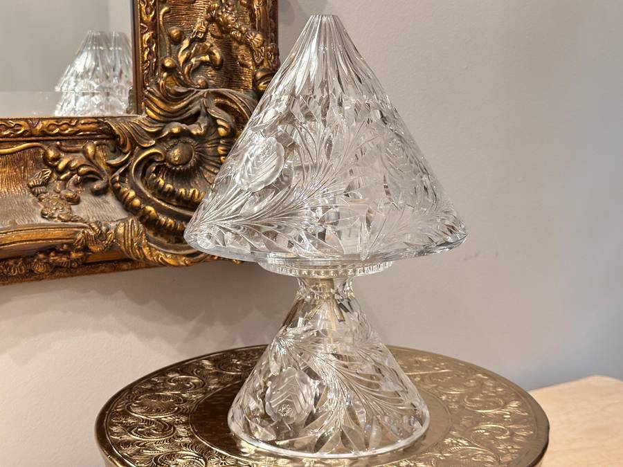 Magnificent Vintage Rose CUT CRYSTAL Lamp Circa 1930