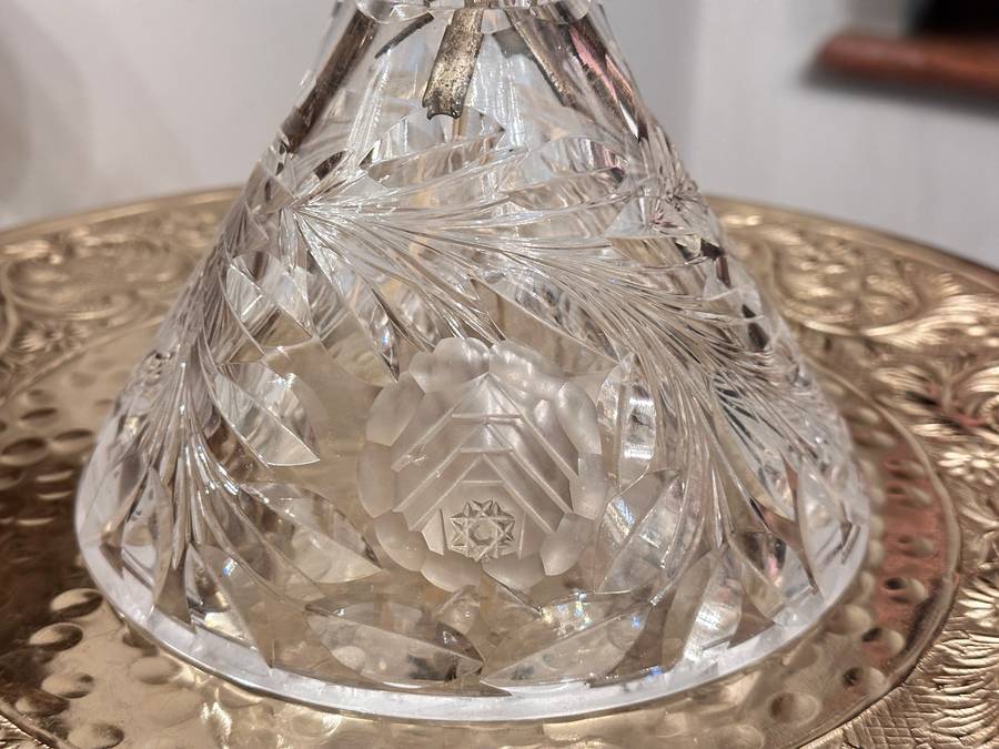 Magnificent Vintage Rose CUT CRYSTAL Lamp Circa 1930