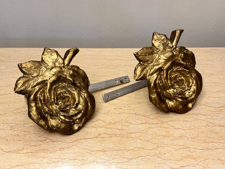 BEAUTIFUL GOLD ROSE CURTAIN HOLD BACK SET