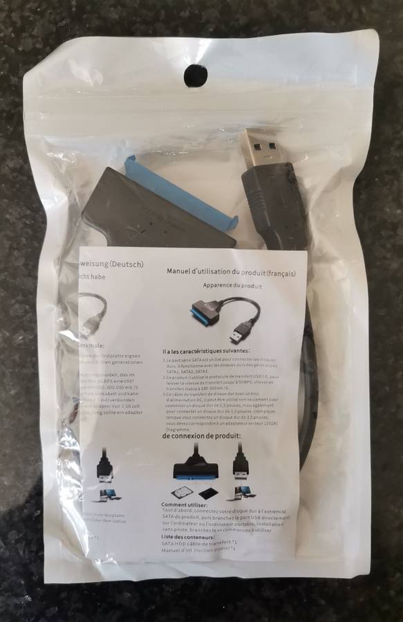 SATA to USB 3.0 Adapter Cable for 2.5" SATA SSD/HDD - NEW