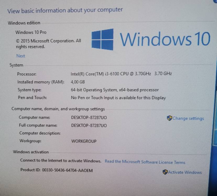 Lenovo i3 Desktop - 4GB DDR4 RAM / 128GB SSD