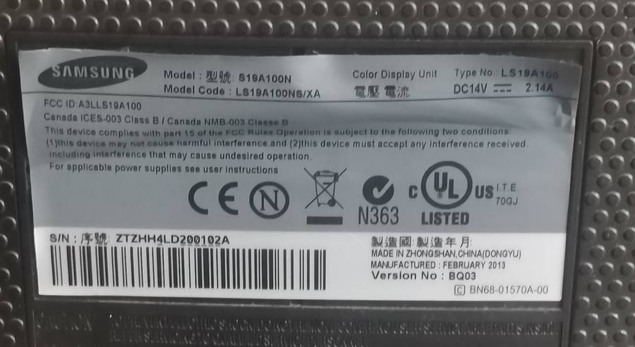 Samsung S19A100N LED 18.5" Monitor