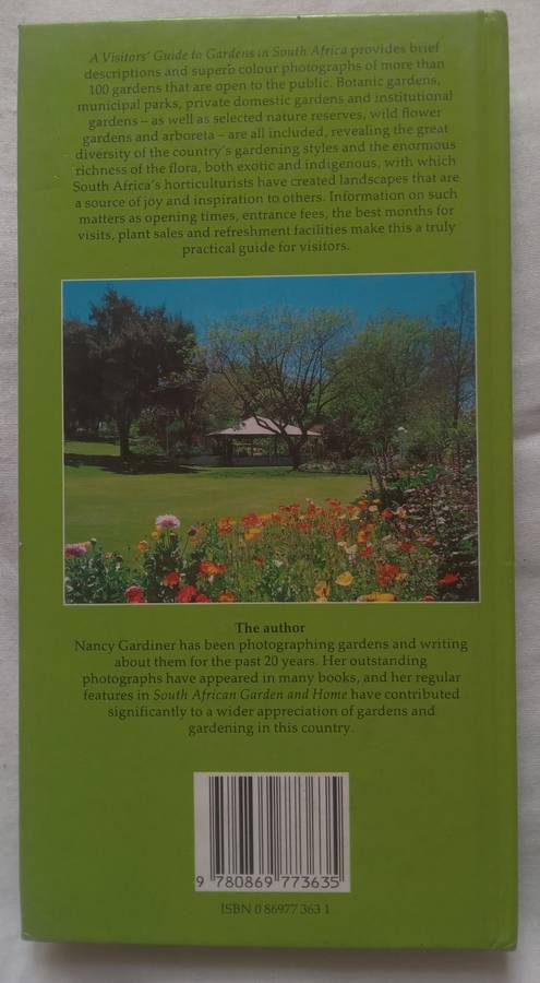 A visitors guide to GARDENS in South Africa by Nancy Gardiner -1988