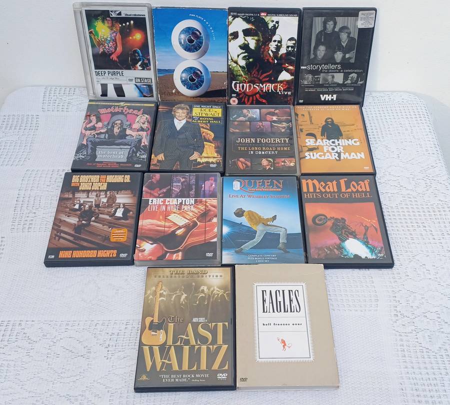 Eclectic Mix of 14 Music DVD's - Joplin to Queen