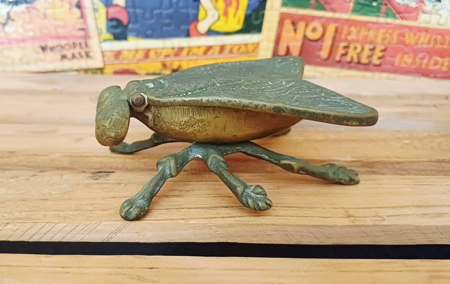 Vintage Brass Fly Trinket Box/Ring Holder/Ashtray