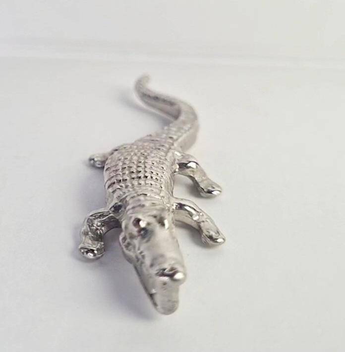 Miniature metal crocodile