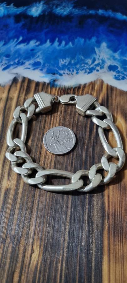 2.5oz (77g) tick Italian solid silver 925 bracelet