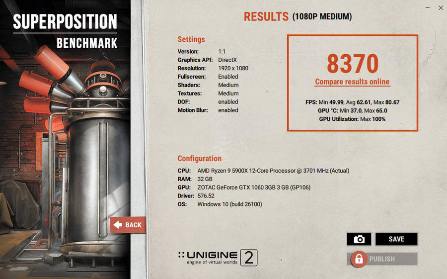 ZOTAC GTX 1060 3GB Graphics Card