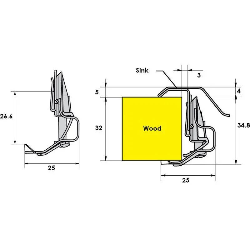 Sink Fixing Clips, 10 Pieces