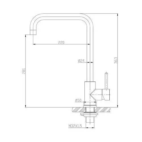 Saturn Cube Swivel Sink Mixer (Satin Finish)
