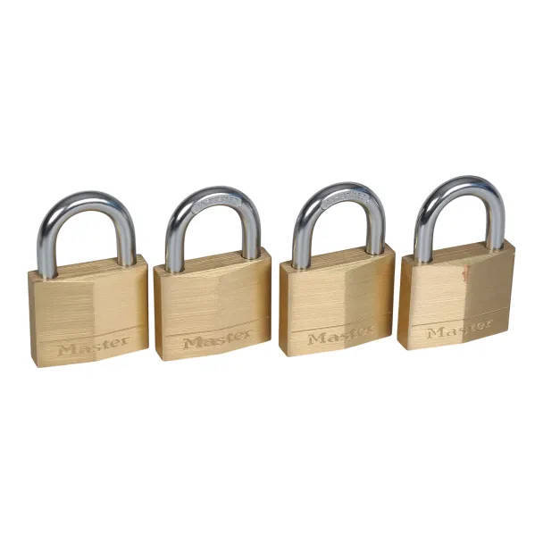 40 mm Brass Padlocks (4-Pack, Keyed Alike)