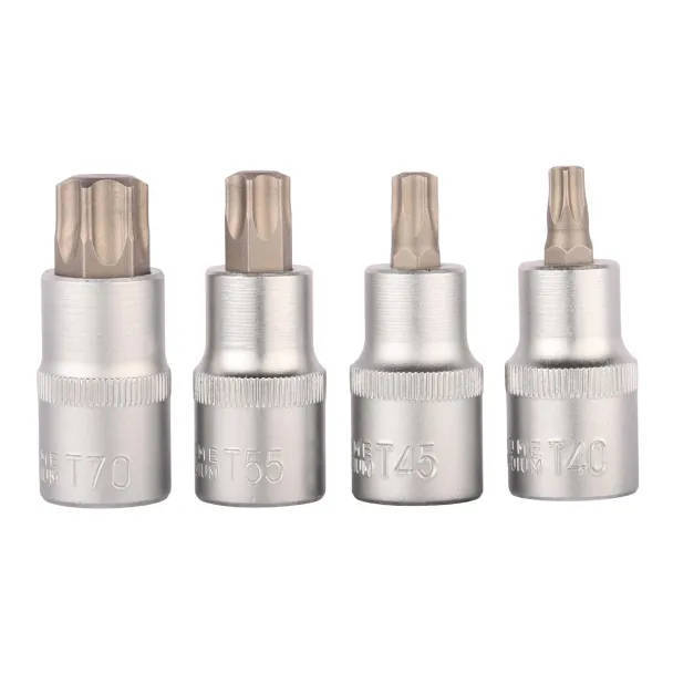 4-Piece Male Deep Torx Socket Set  1/2" Drive