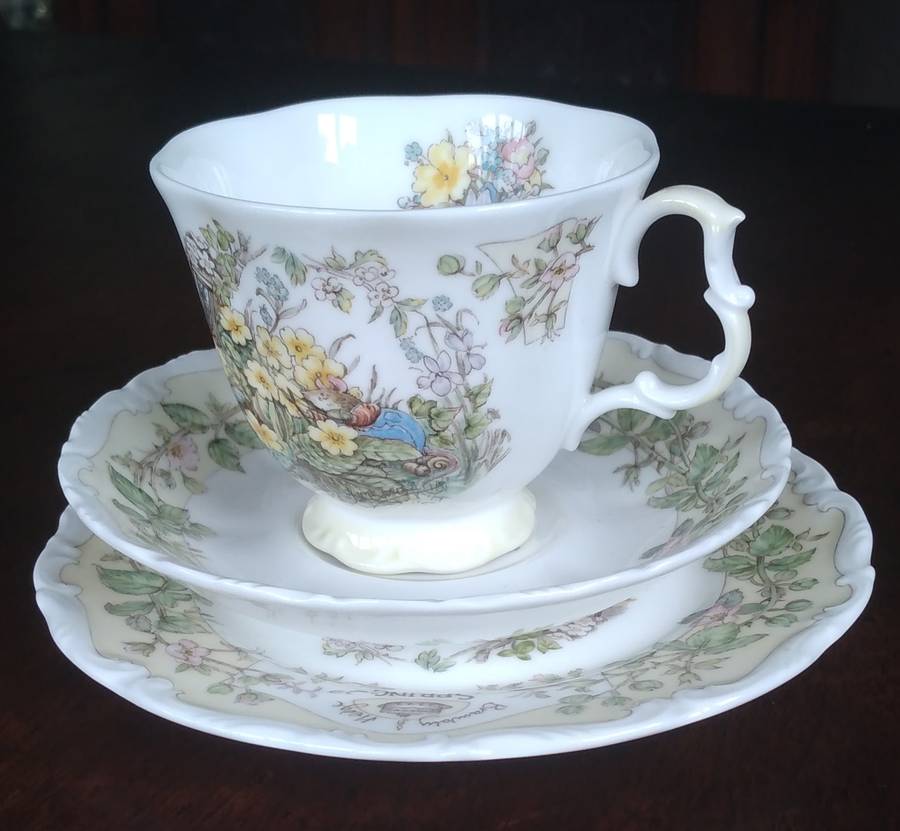 Royal Doulton Bramley Hedge Spring Teacup, Saucer, and Cake Plate Set Immaculate Condition