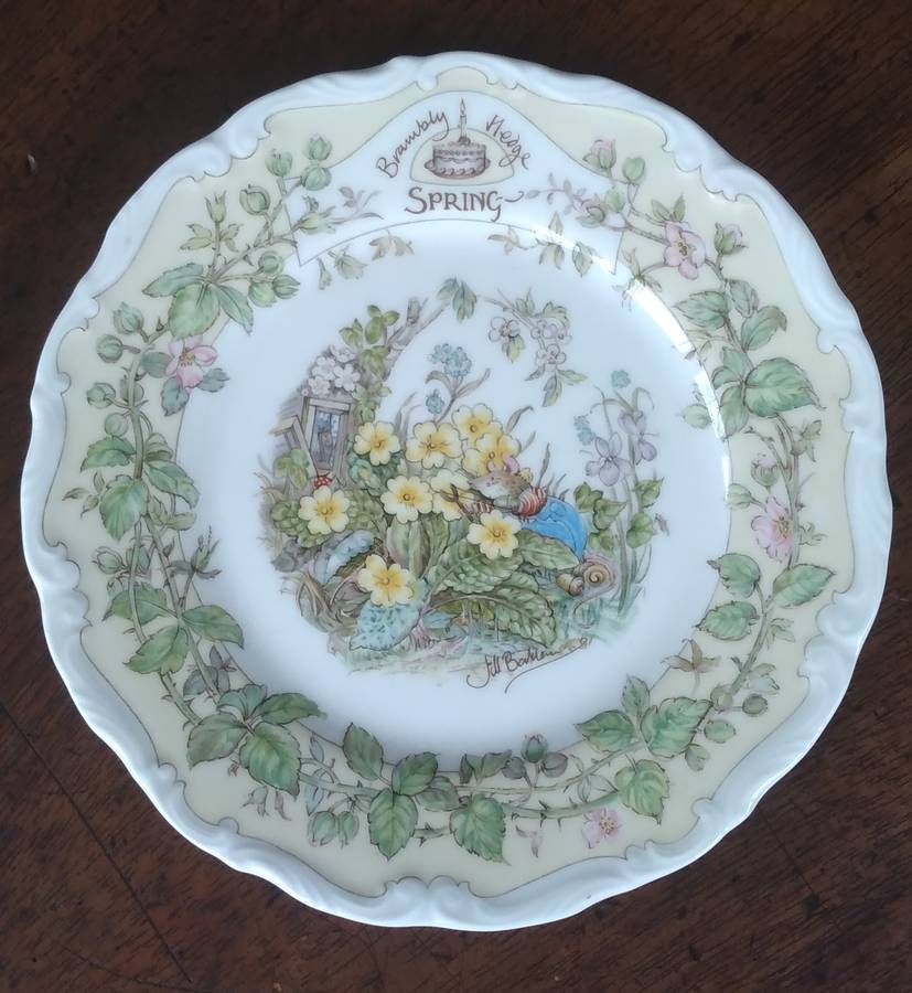 Royal Doulton Bramley Hedge Spring Teacup, Saucer, and Cake Plate Set Immaculate Condition