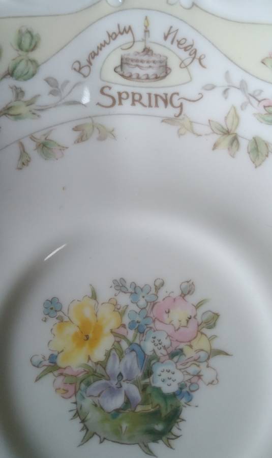 Royal Doulton Bramley Hedge Spring Teacup, Saucer, and Cake Plate Set Immaculate Condition