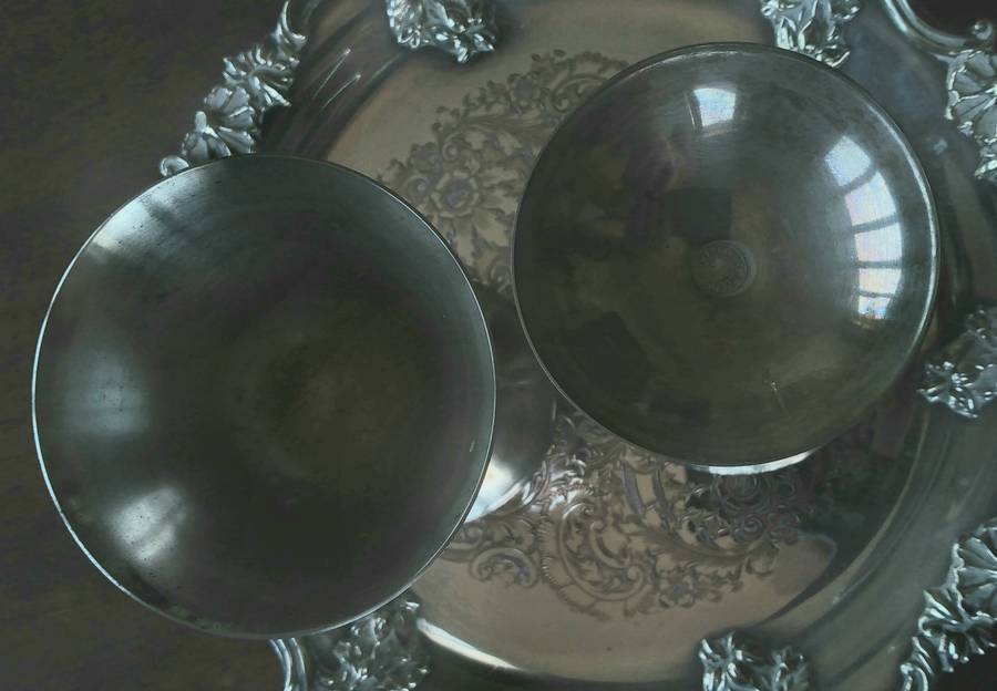 Elegant J. Perez Ruiz Silver-Plated Wine Goblets  Made in Spain, Vintage Charm (Tray not included)