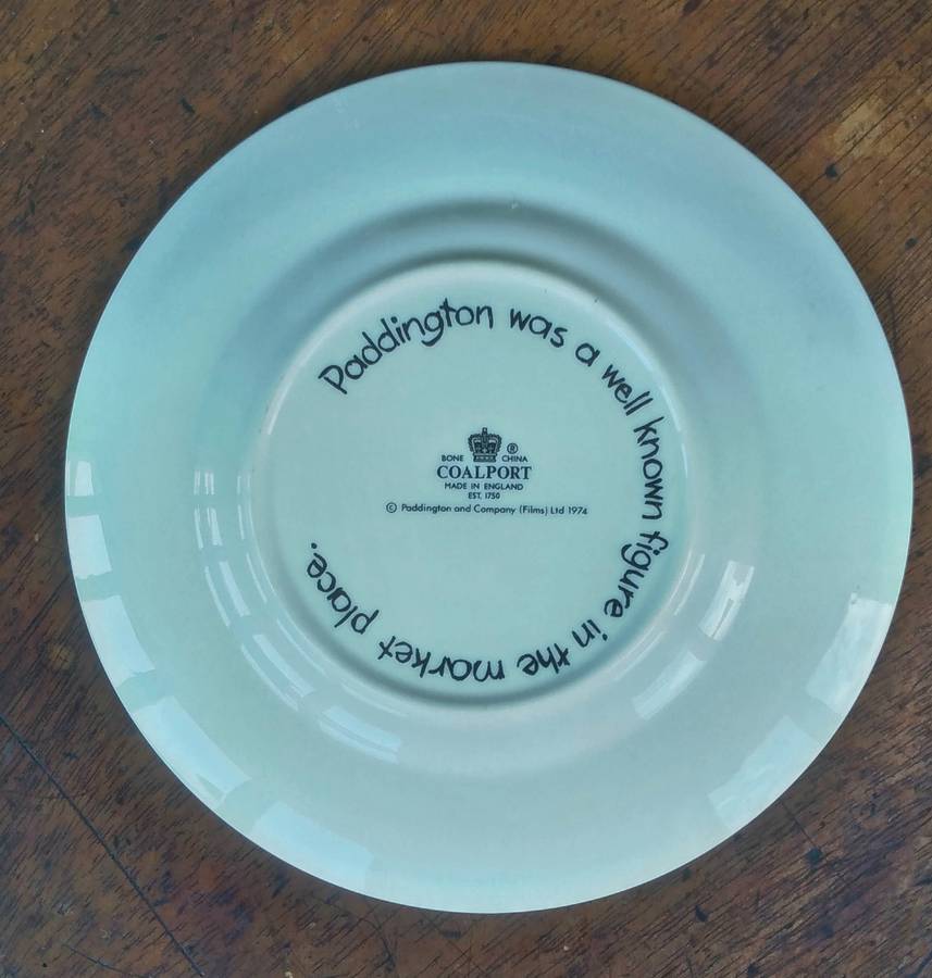 Vintage 1974 Paddington Bear Side Plate  Coalport Bone China Collectible