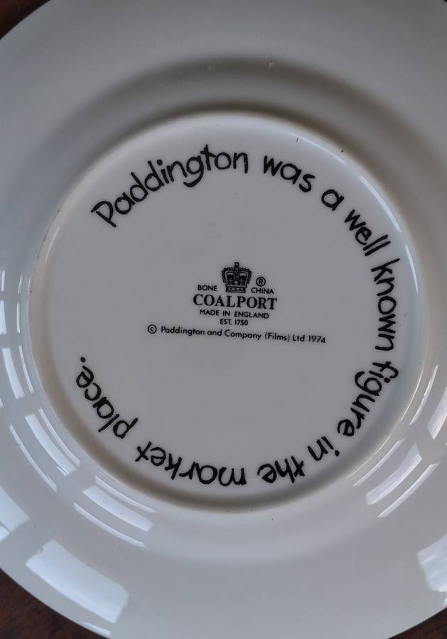 Vintage 1974 Paddington Bear Side Plate  Coalport Bone China Collectible
