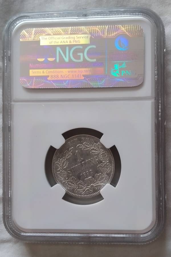 1892 One Shilling AU53