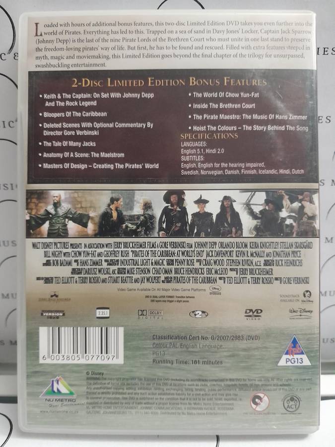 Pirates of the Caribbean At world's End - Johnny Depp - 2-Disc Limited Edition (DVD)