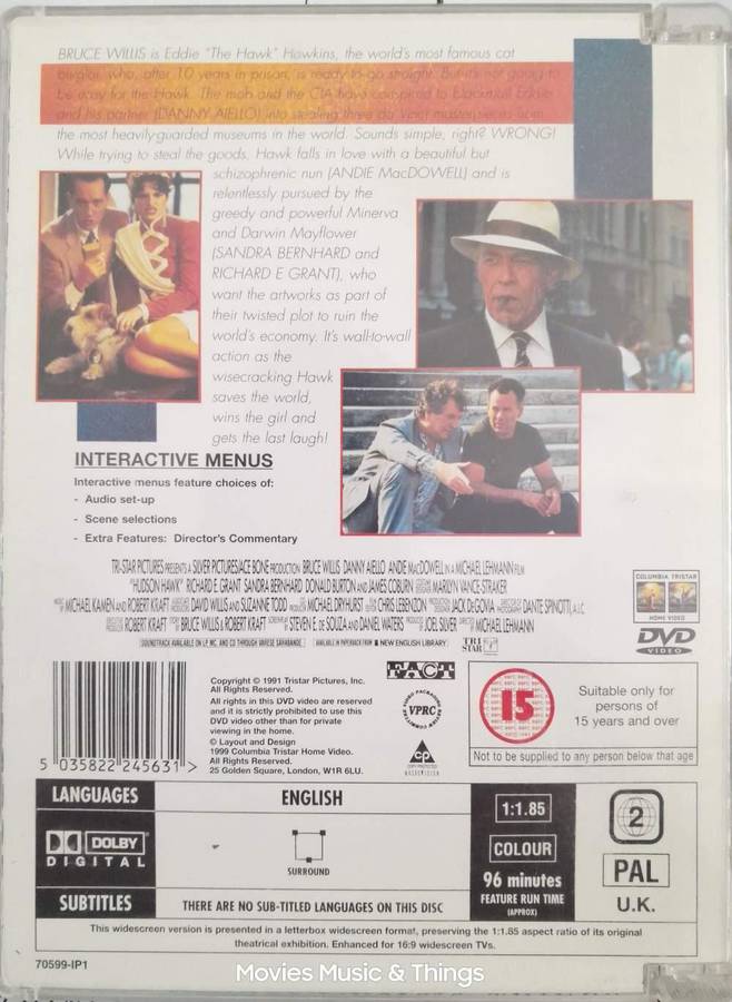 Hudson Hawk - A Widescreen Presentation - Bruce Willis (DVD)