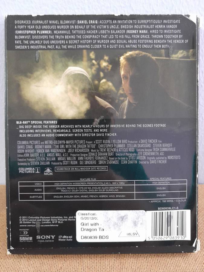 The Girl with the Dragon Tattoo - Daniel Craig (2xBlu-ray Disc)