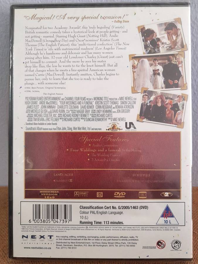Four Weddings and a Funeral (DVD)