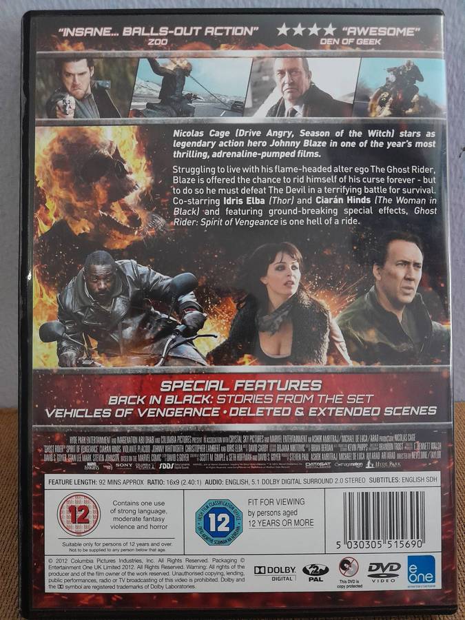 Ghost Rider - Spirit of Vengeance - Nicolas Cage (DVD)