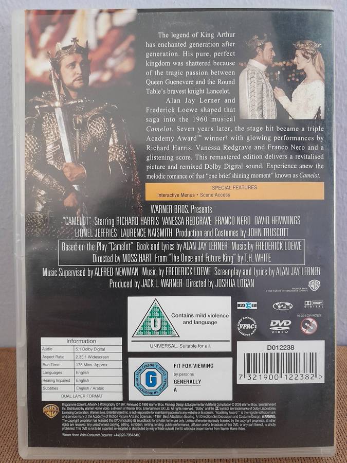 Camelot - Richard Harris & Vanessa Redgrave (DVD) Special Edition