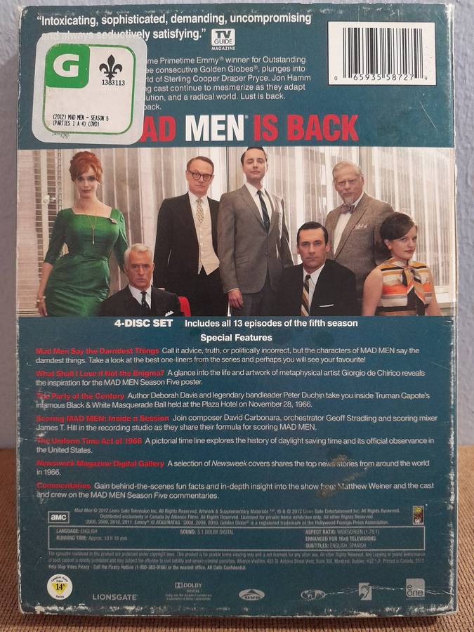 Mad Men - Season 1-3 (Second Hand) - Season 4-6 (New) - (DVD)