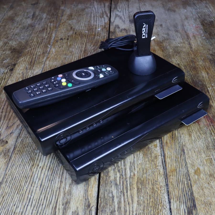 2Pcs DSTV HD PVR 2P  Decoder + Remote + WiFi Connector - Pre-Owned
