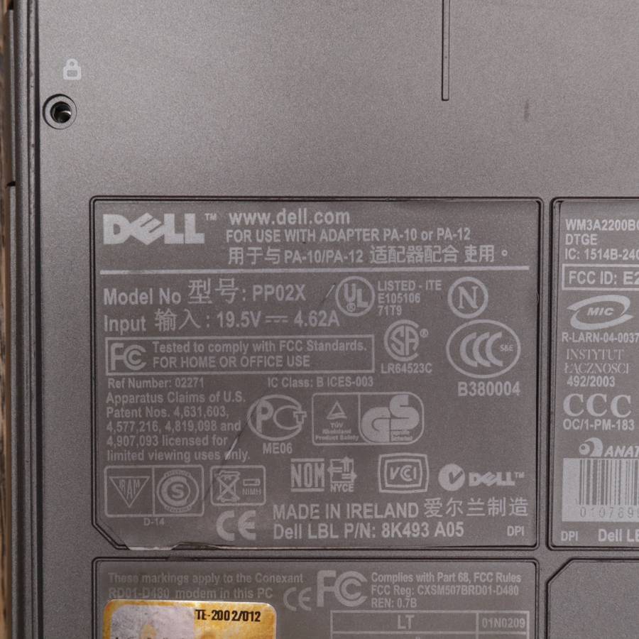 Dell Inspiron 8600 Laptop 15.4" - Model PP02X - Pentium M 1.5GHz 1GB RAM