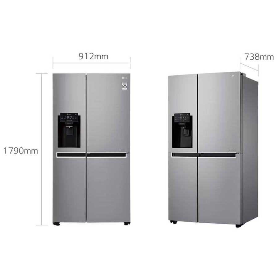 LG 601L Platinum Silver Side by Side Refrigerator, Door-In-Door - GC-J247SLUV