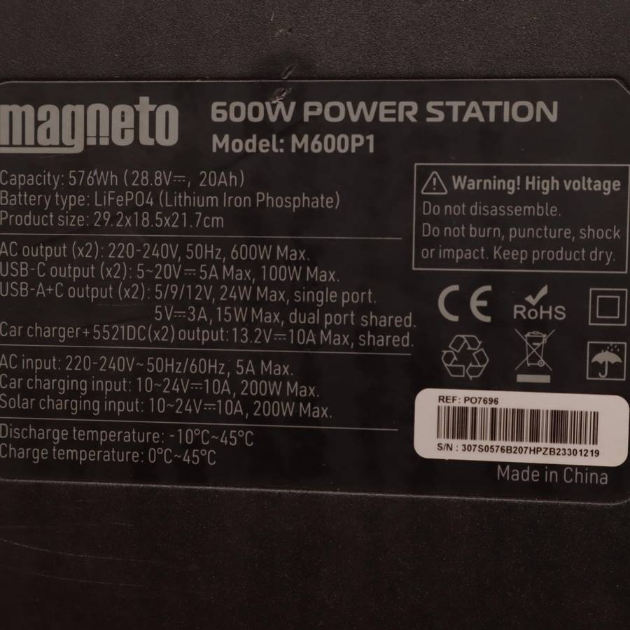Magneto M600P1 - 600W Portable Power Station