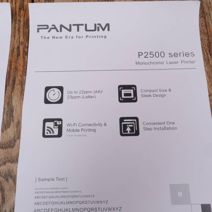 Pantum P2512W Mono Laser Printer Wi-Fi Capability - Open Box