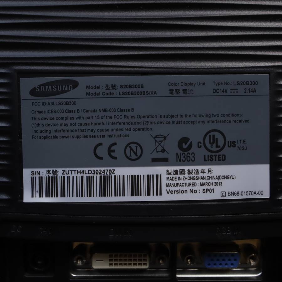 Samsung S20B300B 19.5" LED Monitor 1600 x 900 - Pre-Owned