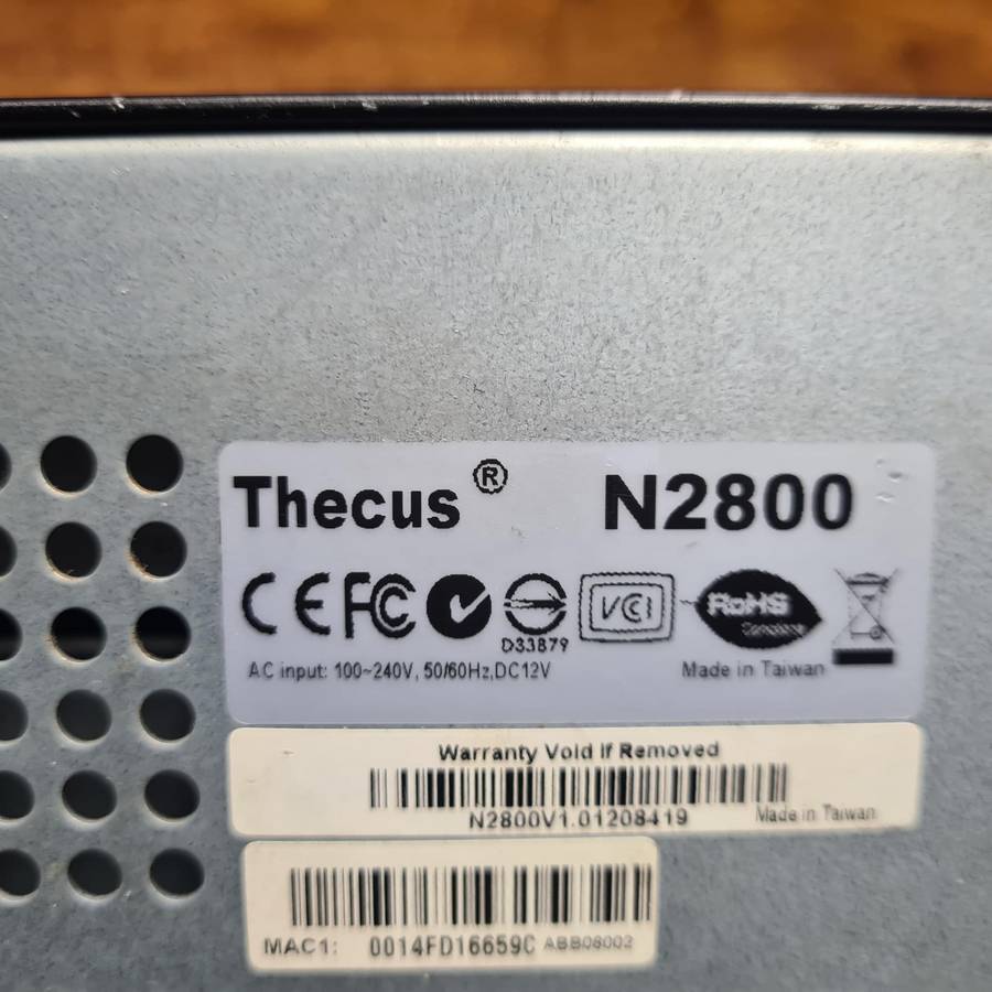 Thecus N2800 NAS Server 2.13GHz Intel Atom 4GB RAM Two Bays
