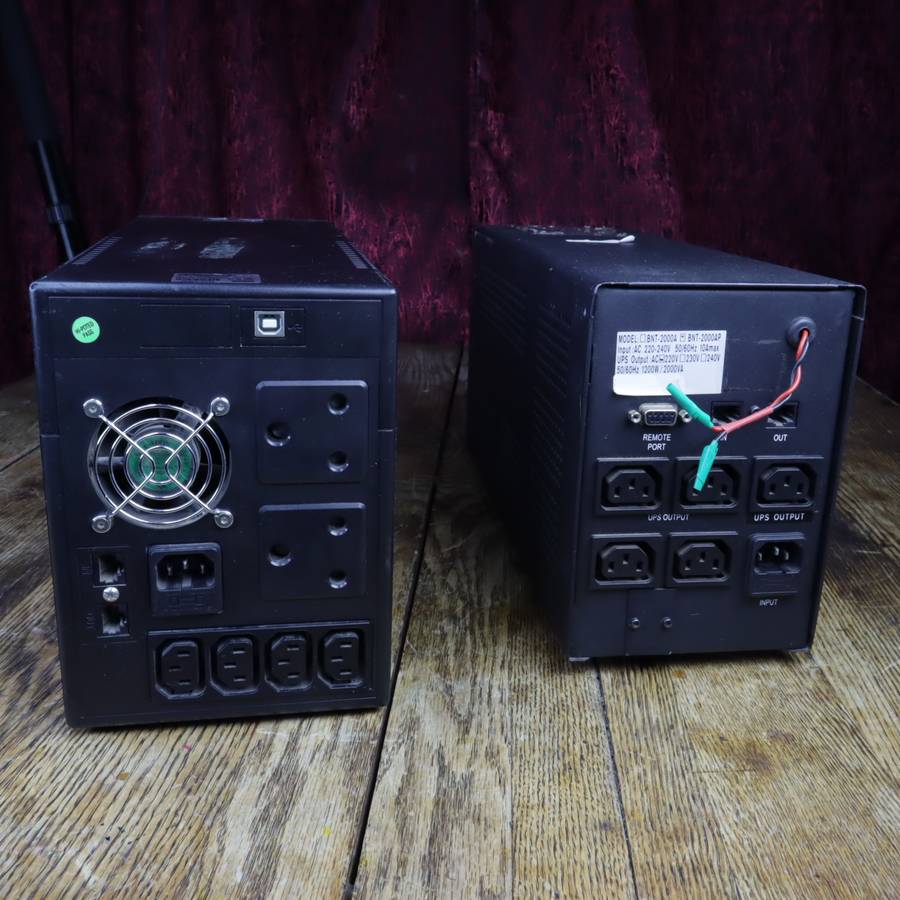 Mecer ME-2000-VU+ AND Powercom Black Knight BNT-2000AP UPS LOT - Pre-Owned