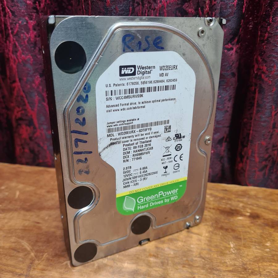 Wester Digital WD Green 2TB Desktop 3.5" Hard Drive WD20EURX